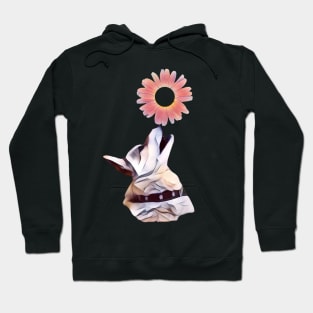 A dog holding a daisy on its nose Hoodie